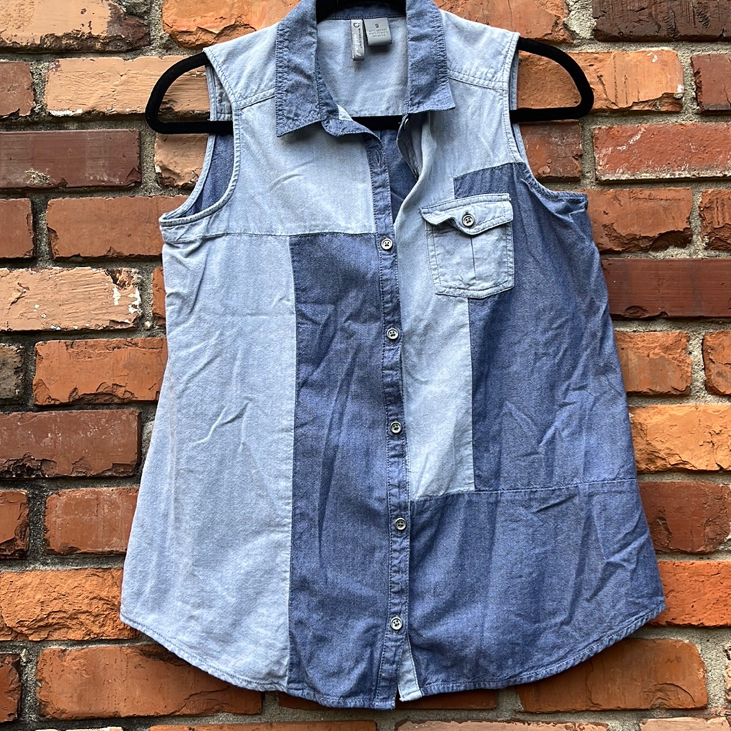 Patchwork Denim Top